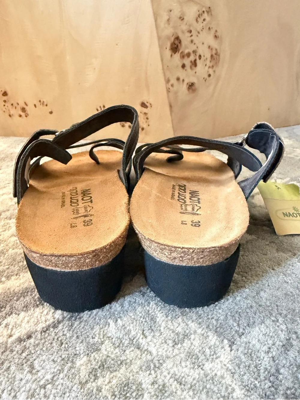 NWT Naot Jessica Copper and Coffee Leather Slide Sandals